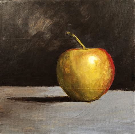 Apple Acrylic On Canvas 8 X 8 My First Still Life Rpainting
