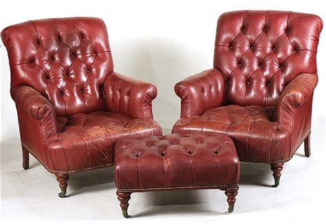 It may be the most versatile furniture piece available anywhere. Pair of Leather Club Chairs and Matching Ottoman