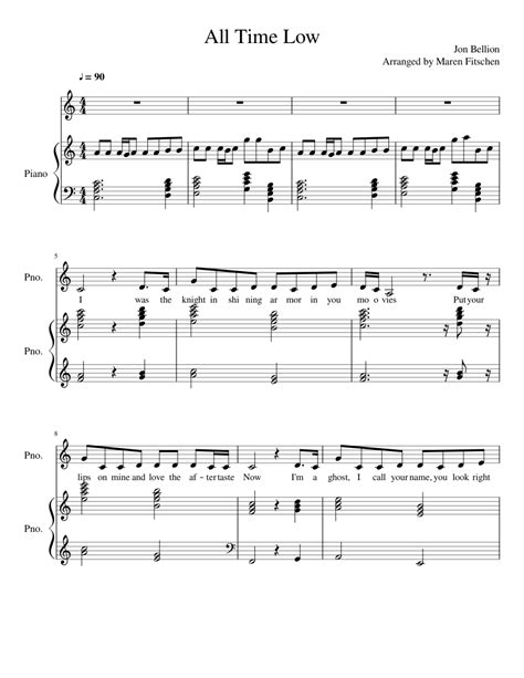 Keep practicing all these, and in time, you'll. All Time Low sheet music for Piano download free in PDF or MIDI
