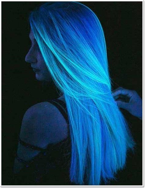 Blue Glow In The Dark Hair Glow Hair Hair Styles Neon Hair Color
