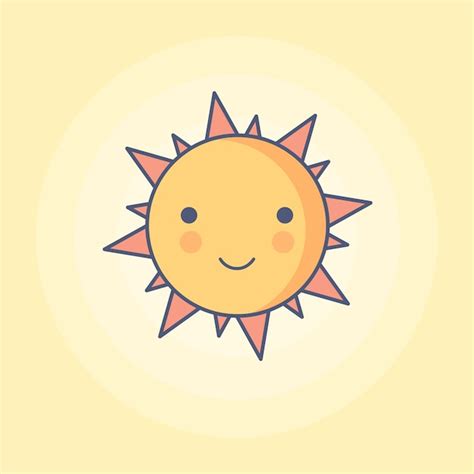 Premium Vector Sunny Smile Line Minimal Style Vector Illustration