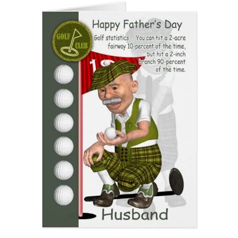 Husband Golf Fathers Day Greeting Card Golfing Zazzle