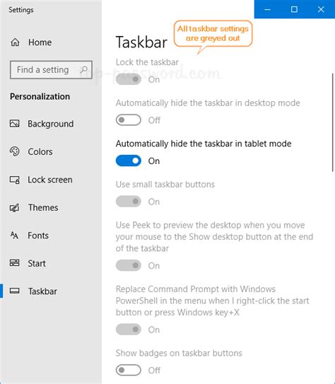 How To Disable All Settings Of Windows 10 Taskbar Vrogue