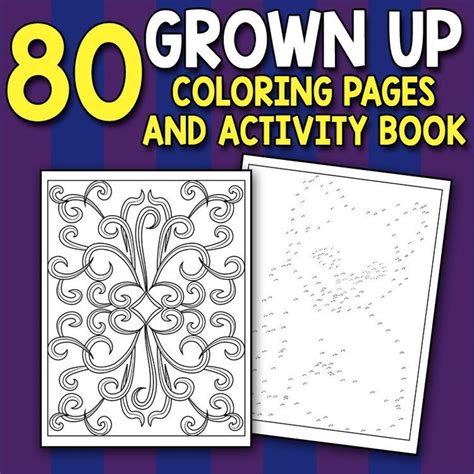 80 Pages Grown Up Activity Book Adult Activity Book Adult Etsy