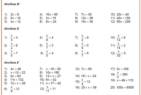 Free Worksheets For Linear Equations Grades 6 9 Pre Algebra Algebra 1