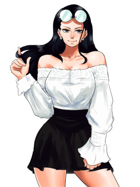 Tina Fate Nico Robin One Piece Highres 1girl Bare Shoulders Black