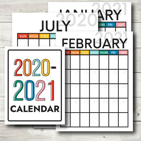 2020 2021 Printable Calendar From Thirty Handmade Days