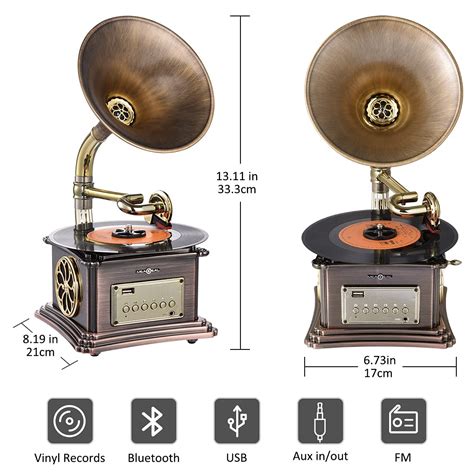 Meageal Mini Record Player Retro Phonograph Bluetooth Speaker Vintage