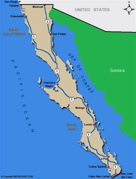 Baja California Mexico Map