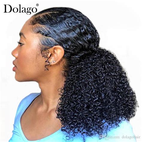 3b 3c Kinky Curly Ponytails Extensions One Piece Mongolian Clip In