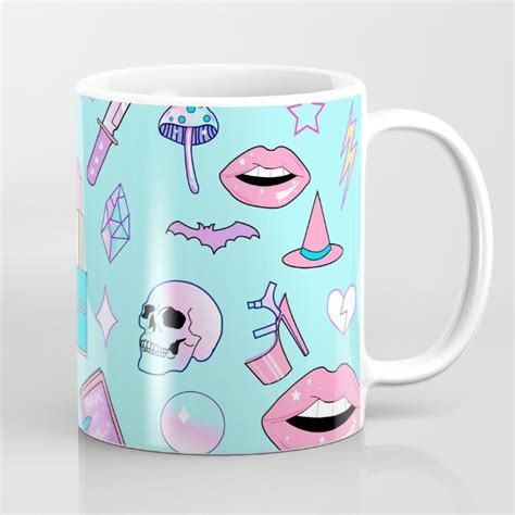 Girly Pastel Goth Witch Pattern Mug By Luna Elizabeth Society6 Mugs