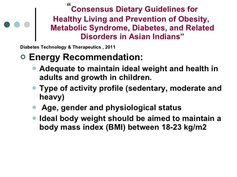 metabolic syndrome and dietary guidelines for its prevention