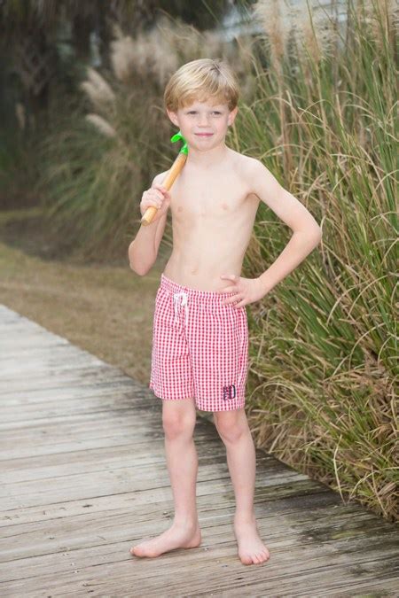 Boys Red Swim Suit Childrens Clothing Smocked Heirloom Bishop Gowns