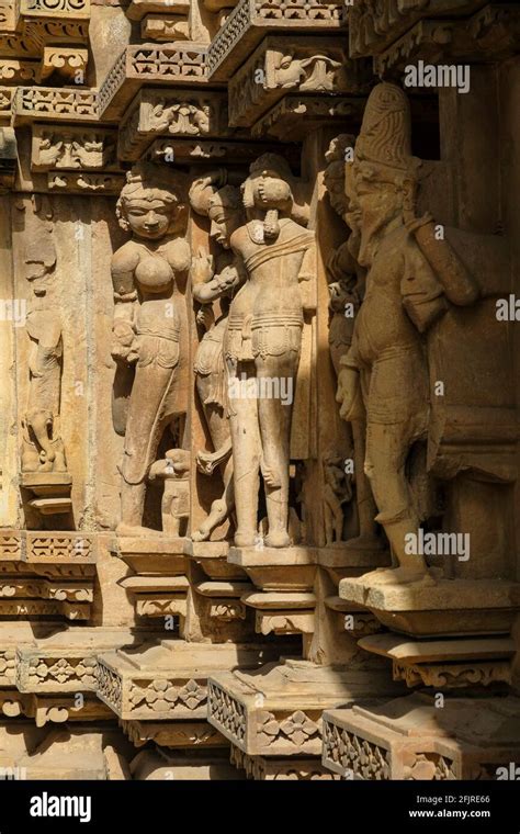 Detail Of The Adinath Temple In Khajuraho Madhya Pradesh India Forms
