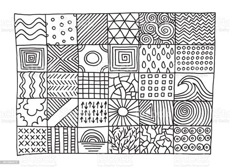 Set Of Simple Patterns Drawing Stock Illustration