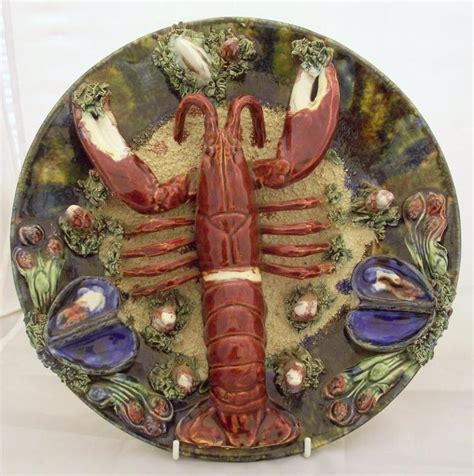 Just a few minutes from caldas da rainha and les than one hour from lisbon (120 km) by a8 motorway. Palissy Majolica Caldas Da Rainha Lobster Wall Plaque Circa