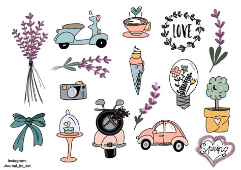 Print These Doodles On Sticker Paper And Make Youre Journal Masterpiece
