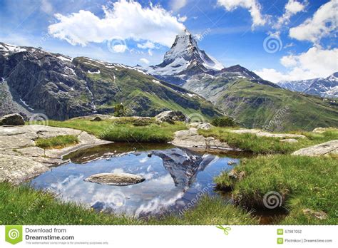 Panorama Of Matterhorn Switzerland Stock Photo Image