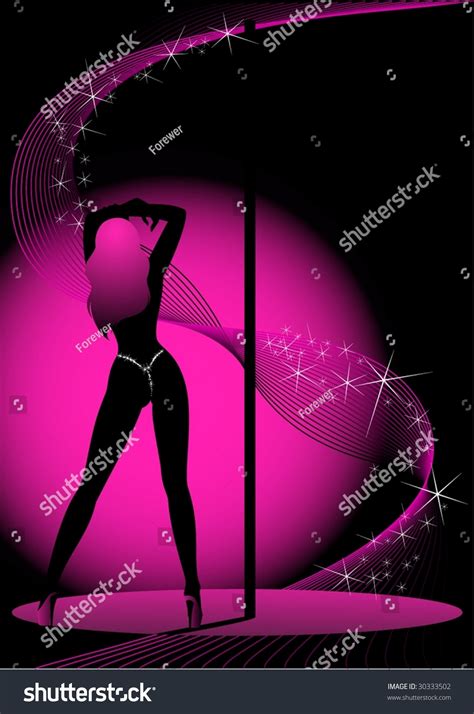Beautiful Silhouette Young Women Dancing Striptease Stock Vector 30333502 Shutterstock