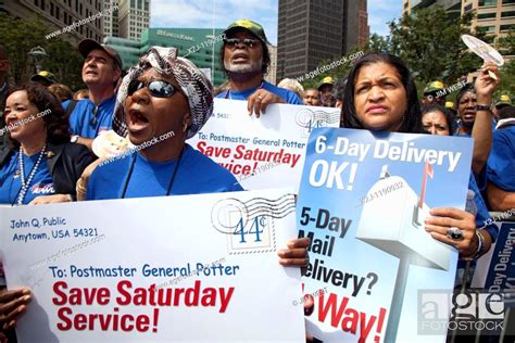 Detroit Michigan Members Of The American Postal Workers Union Rally To Save Six Day Mail
