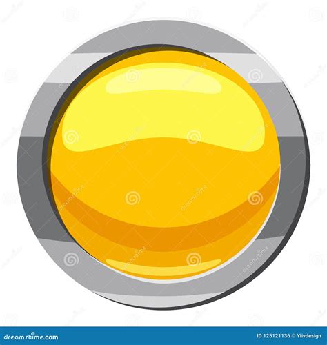 Yellow Button Icon Cartoon Style Stock Illustration Illustration Of