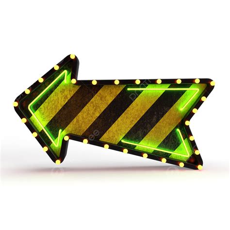 Neon Light 3d Png Vintage 3d Light Retro Neon Arrow Frame Illustration