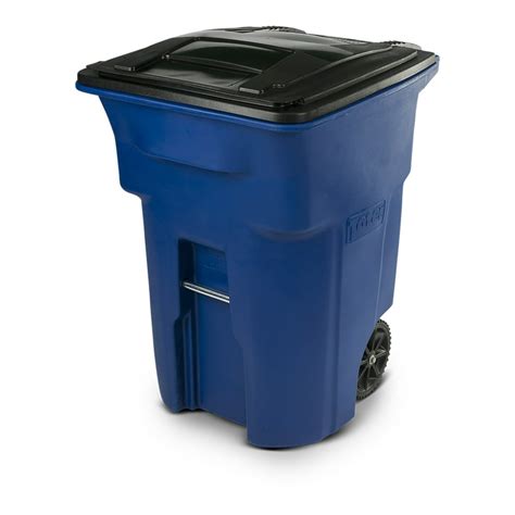 Toter 96 Gal Trash Can Blue With Wheels And Lid