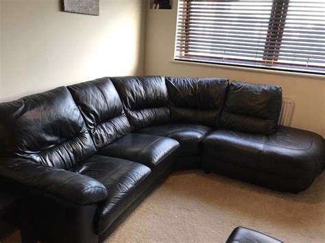 Dfs Large Black Leather Corner Sofa In Romney Marsh Kent Gumtree