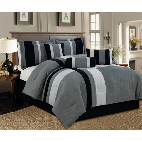 Aberdeen Full Size 7 Piece Luxurious Comforter Set Micro Suede Soft Bed