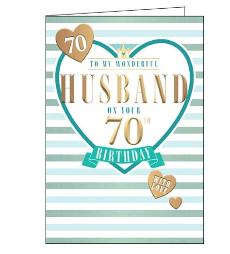 To My Wonderful Husband On Your 70th Birthday Card Nickery Nook