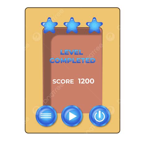 Level Complete Vector Hd Images Game Level Completed Design Blue