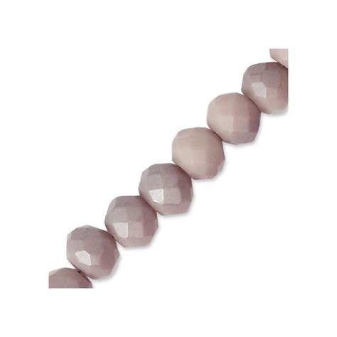 Faceted Flat Round Beads 4x3 Mm Rosy Brown Frosted X50cm Perles And Co