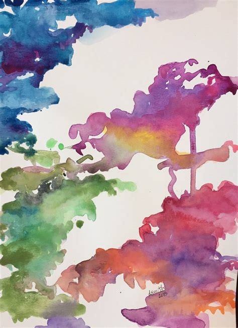 Crazy Color Original Watercolor Abstract Painting Unframed And Etsy