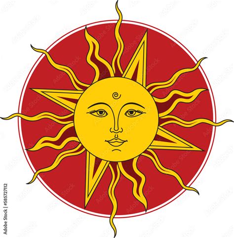 Sun Sun Face Symbol Sun And Face Vitnage Design Vector Isolated