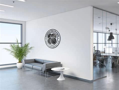 Office Wall Corporate Logo Mockup Creative Alys