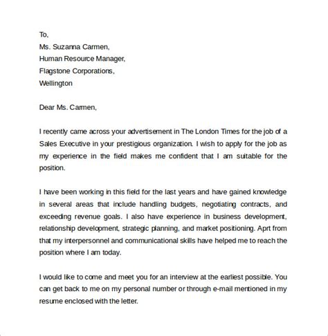 sales cover letter templates   sample templates