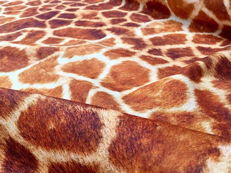Giraffe Fabric Digital Animal Print Cotton Material Etsy India