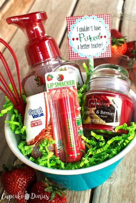 Preschool teachers usually are the first adults from the outside world our children have contact with. Strawberry Teacher Gift with Free Printable Tag