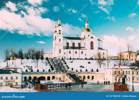 Vitebsk Belarus Famous Landmark Is Assumption Cathedral Church In