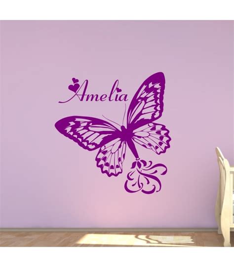 Large Personalised Butterfly With A Childs Name Bedroom Wall Sticker