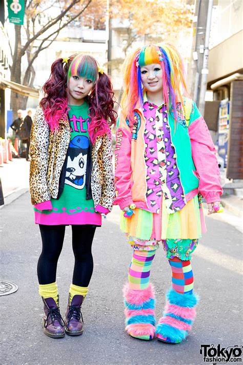 Bright Rainbow Colored Harajuku Decora Girls Maimai And Marina Tokyo Fashion