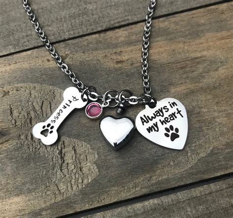 Pet Cremation Jewelry Pet Urn Ashes Necklace Pet Memorial Necklace