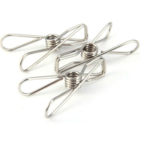 60packs Stainless Steel Clothes Pegs Hanging Pins Clips Windproof
