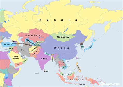 Free Political Maps Of Asia