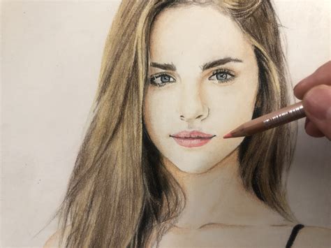 Blonde Hair Girl Colored Pencil Drawing — Steemkr Free Nude Porn Photos