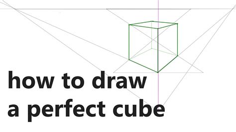 How To Draw A Perfect Cube In 2 Point Perspective Youtube
