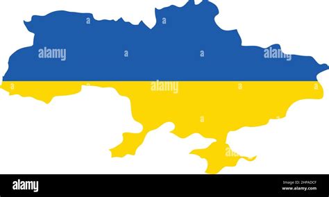 Ilustración Vectorial De La Bandera Incorporada En El Mapa De Ucrania
