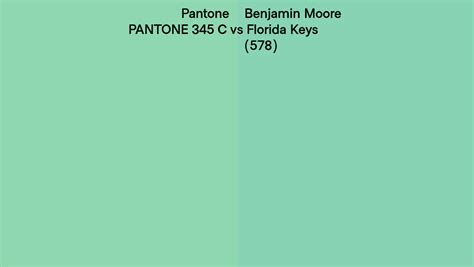 Pantone 345 C Vs Benjamin Moore Florida Keys 578 Side By Side Comparison