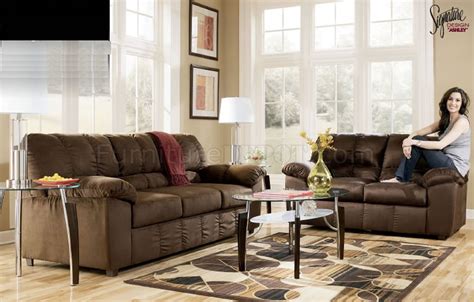 Cafe Microfiber Casual Sofa And Loveseat Set By Ashley Design