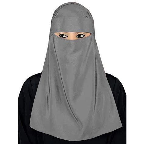 Muslim Hijab Islamic Veil Burqa Burka Niqab Nikab Women Solid Color Amira Scarf Headwear Arab
